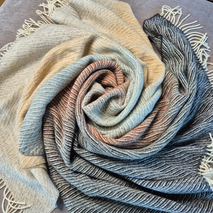 Pure British Wool Blanket Throw | Dartmoor Winter Ombre