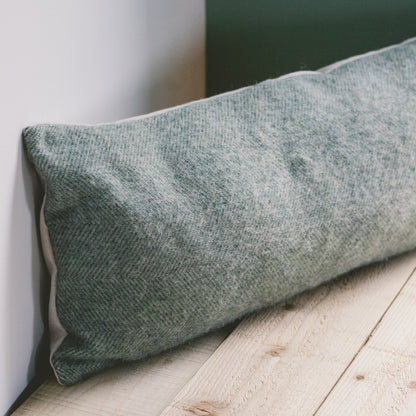 Pure Wool Bolster | Moss Green Herringbone