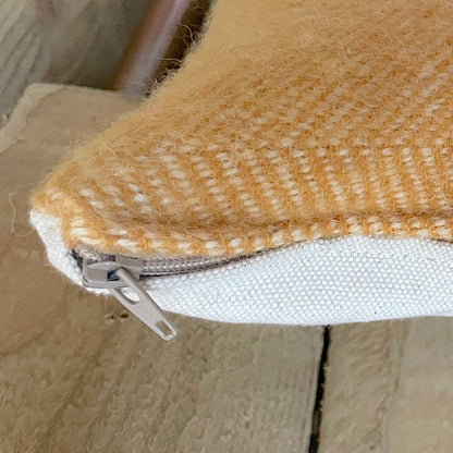 Pure Wool Bolster | Mustard Herringbone