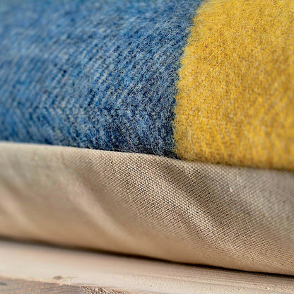 Pure Wool Bolster | Yellow, Blue, Grey