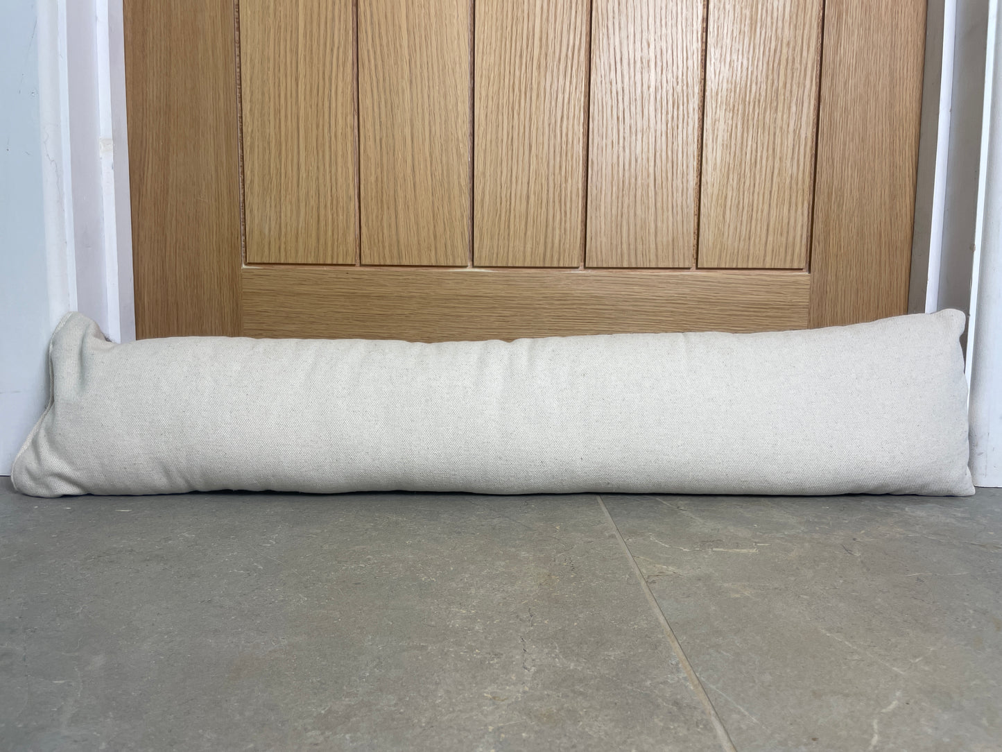 Pure Wool Draught Excluder (Grey Geometric)