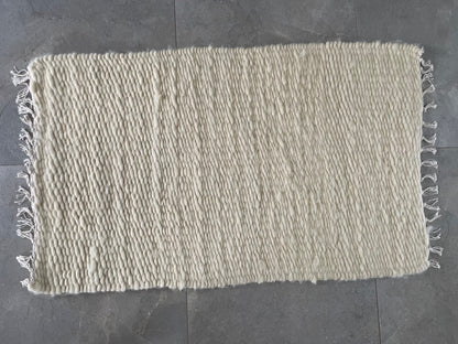 White Pure Wool Rug (Rosie) | Hand Woven in the UK