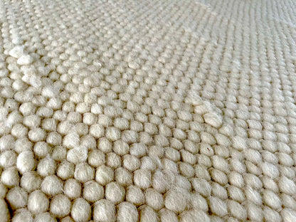 White Pure Wool Rug (Barbara) | Hand Woven in the UK