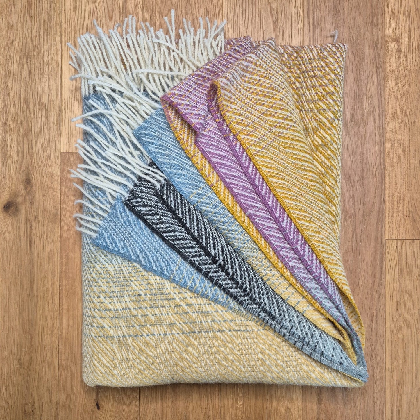 Pure British Wool Blanket Throw | Dartmoor Spring Ombre