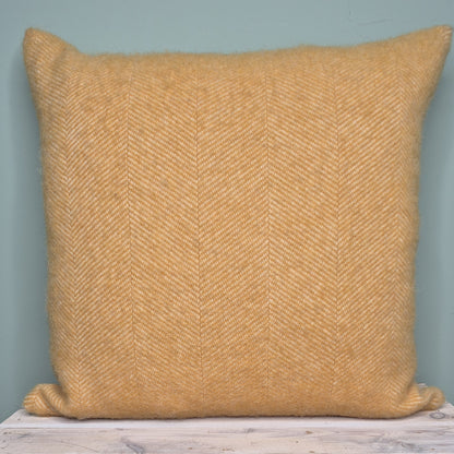 Pure Wool Cushion | Burnt Orange Herringbone