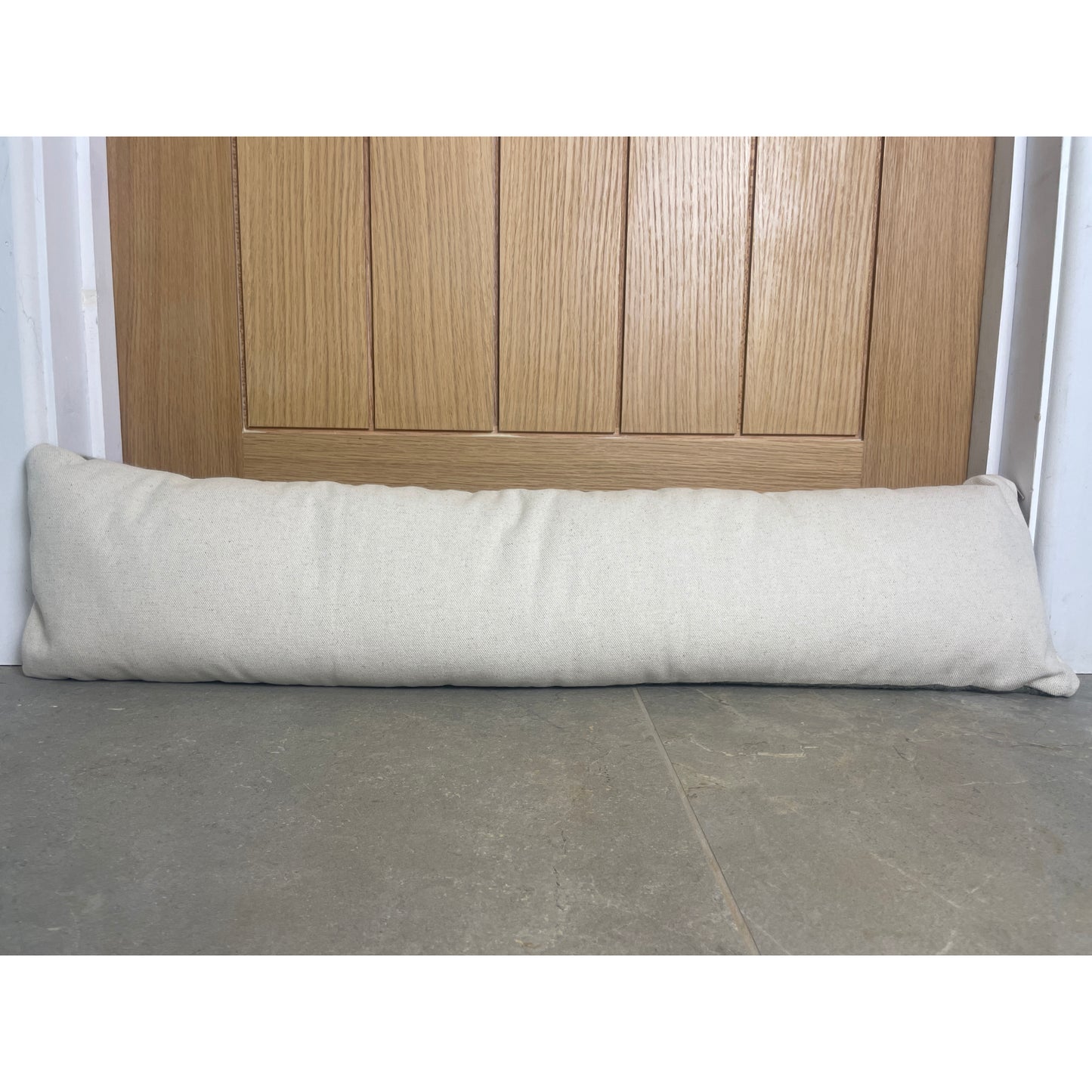 Pure Wool Draught Excluder (Moss Green Inverse Geometric)